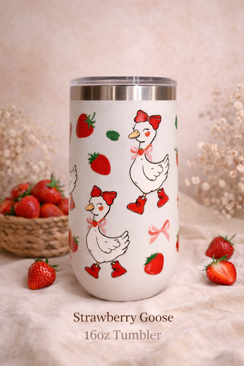 Strawberry Goose Tumbler 16oz