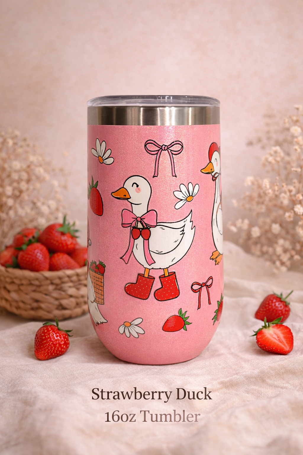 Strawberry Duck Tumbler 16oz