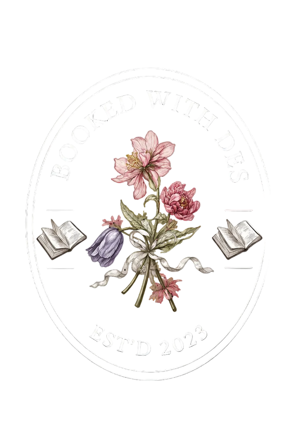 Booked with Des logo - white text and oval